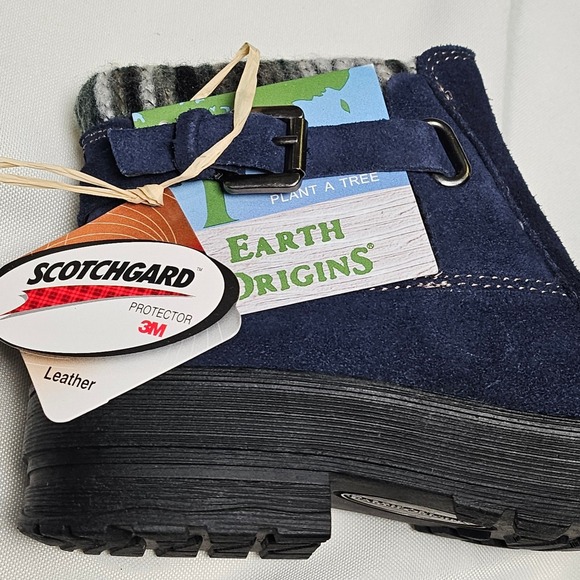 Earth Origins Tate Blue Suede Boots Water Repellent Aztec Sweater Womens 5.5 - Picture 4 of 14